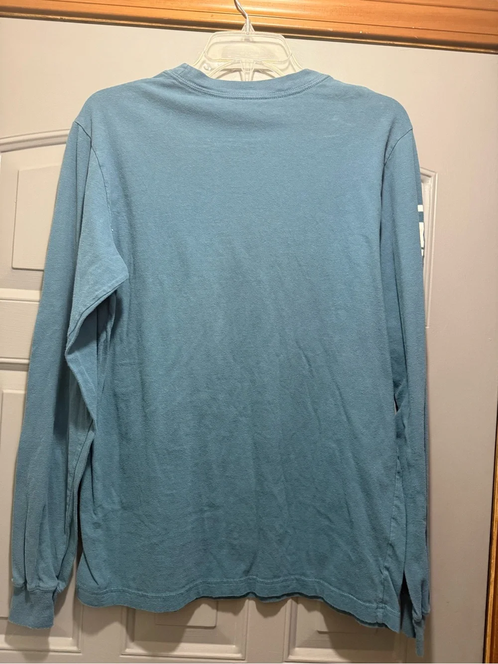 The North Face Men’s Long Sleeve Logo Tee - Teal Blue with White Graphics